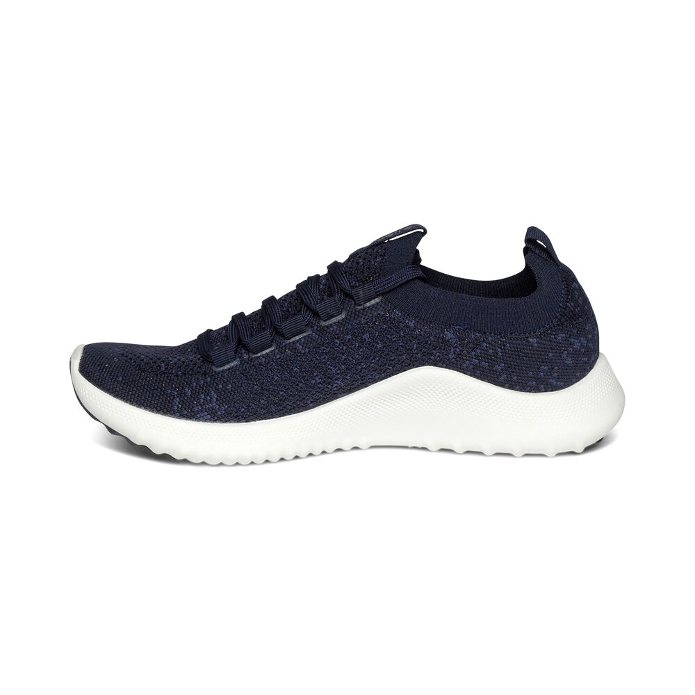 Aetrex Women's Carly Arch Support Sneakers - Navy | USA D6VBYZZ